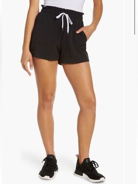 Zella Black Athletic Drawstring “Camp” Shorts Size Medium
